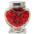 Glass Heart Jar - Red Hots